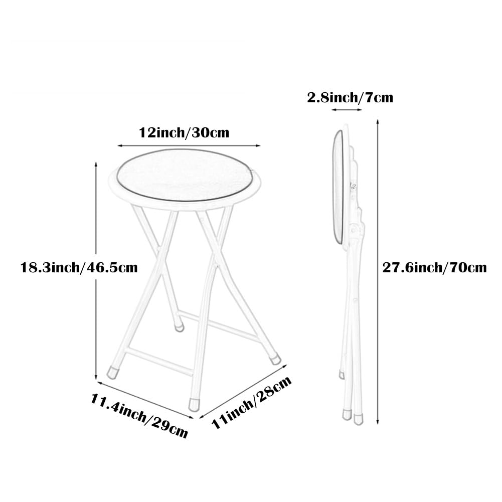 Portable Black Folding Bar Stool 18 Inch C220