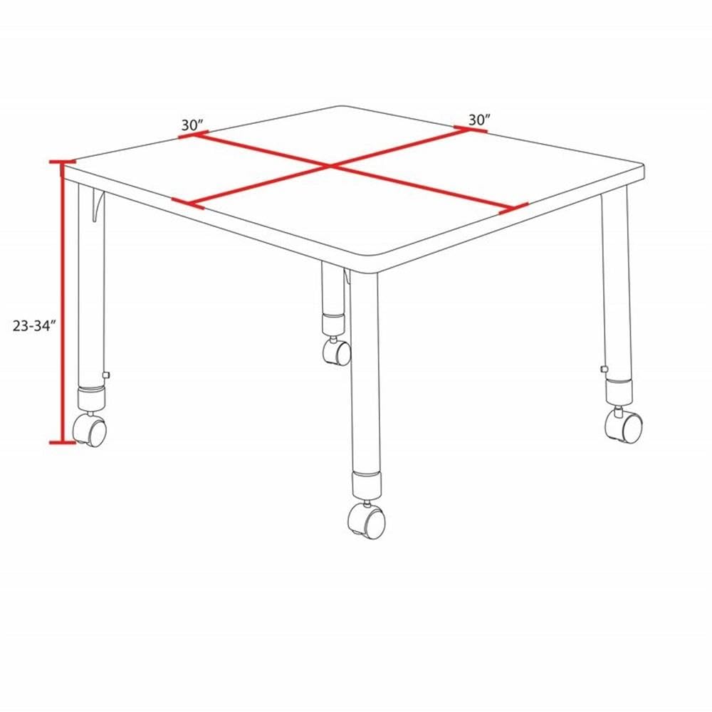 Square Mobile Table & 4 Stack Chairs G745082