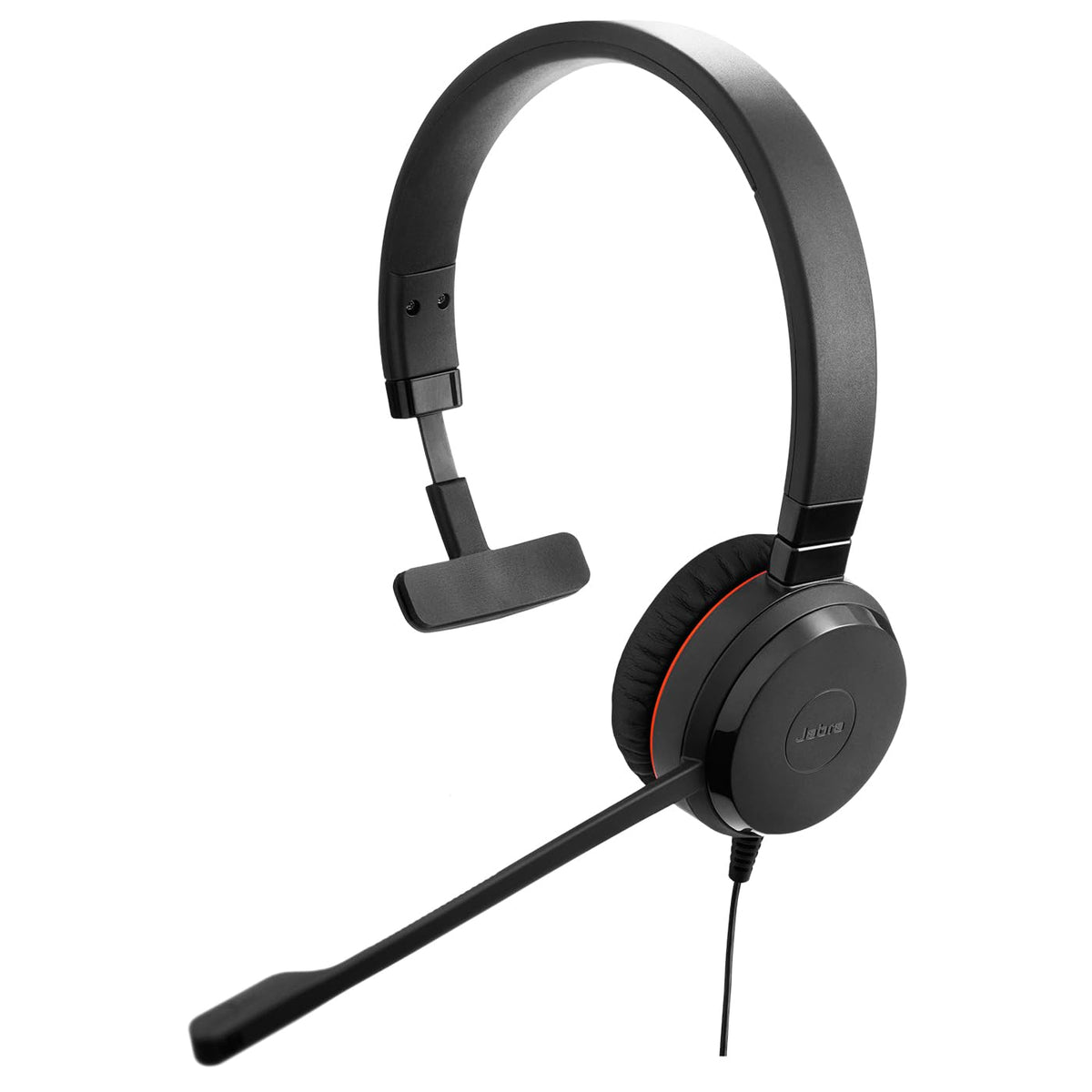 Wired Single-Ear Headset with Mic, Noise-Canceling Microphone, Black R564
