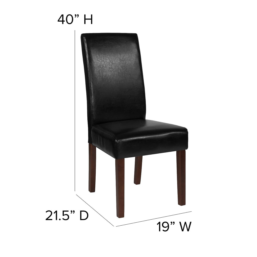 Black LeatherSoft Parsons Dining Chair N922