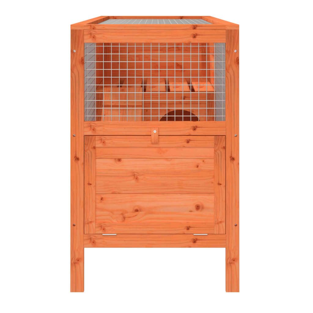 Solid Pine Wood 2 Tier Rabbit Hutch with Ramp B32830