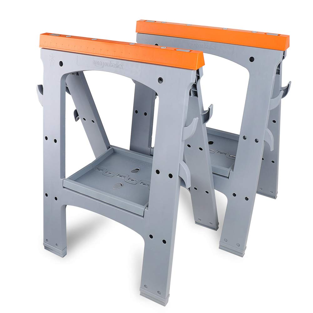 Rectangular Folding Sawhorse, 900 Pound Capacity, Set of 2 O107561