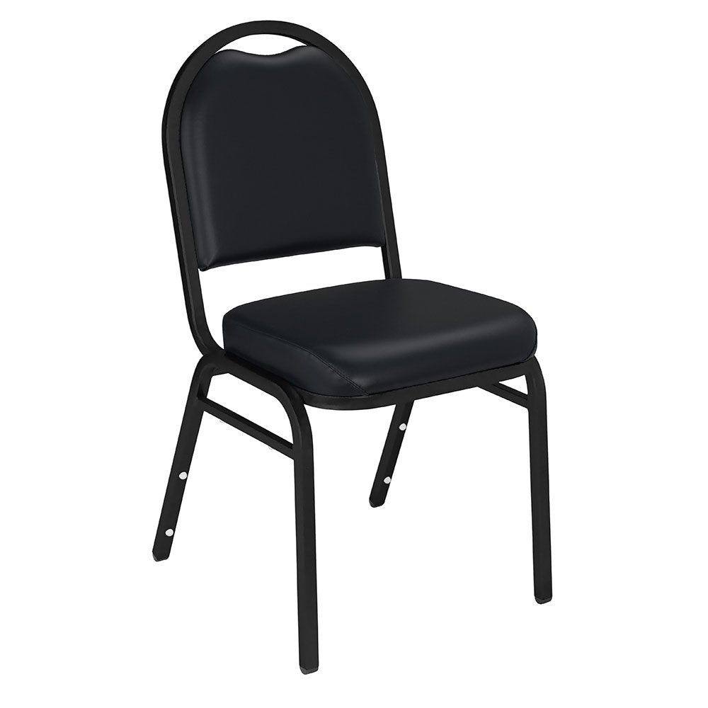 Vinyl-upholstered Dome Back Stack Chair with Steel Frame, 300-lb Weight Capacity Q419