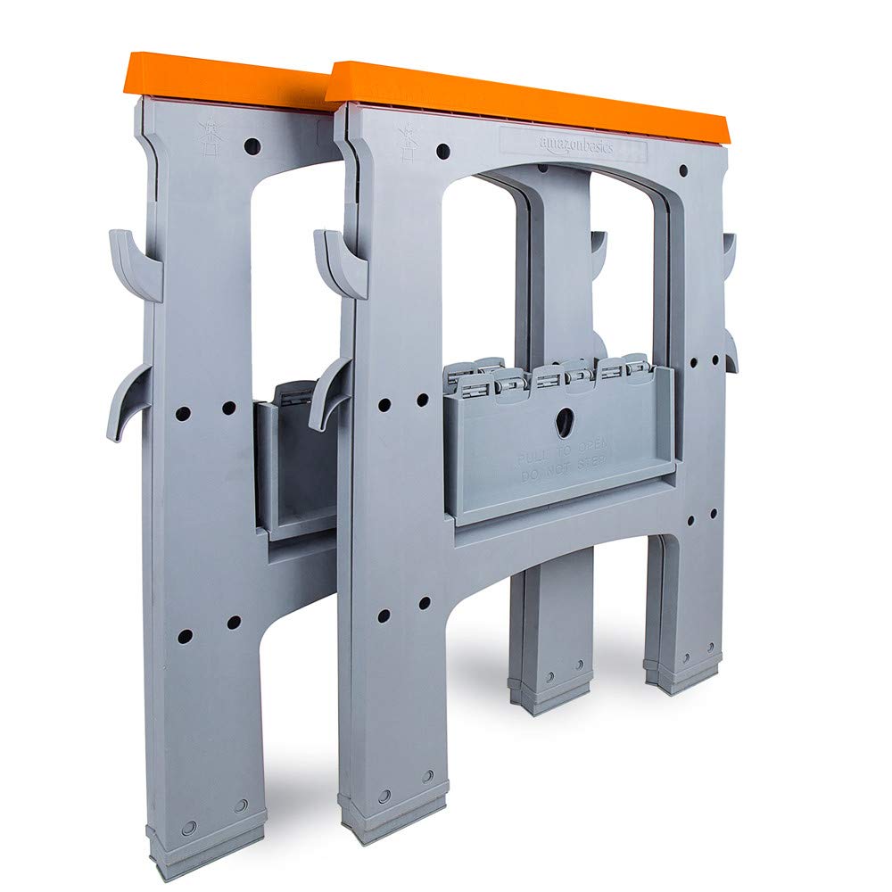 Rectangular Folding Sawhorse, 900 Pound Capacity, Set of 2 O107561