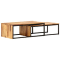 Brown Set of 2 Solid Sheesham Wood Nesting Coffee Tables C30827