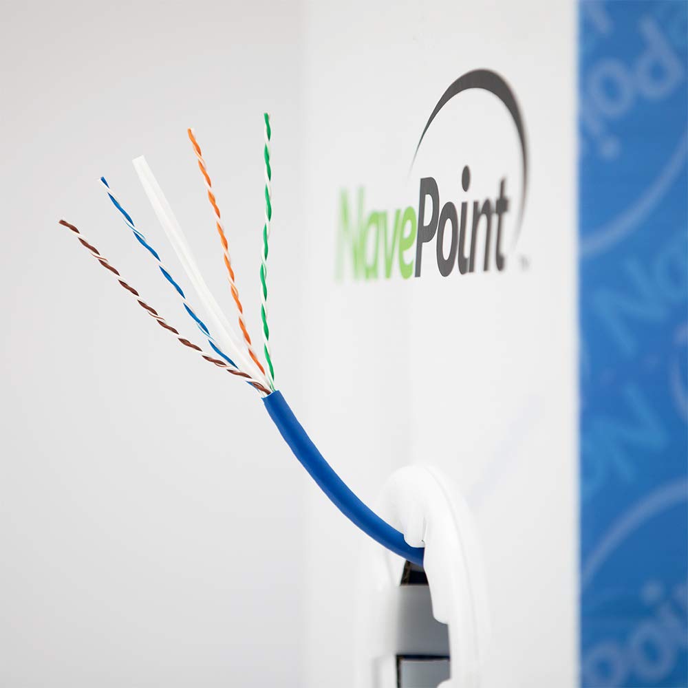 Cat6 Plenum 1000ft Blue Solid Bare Copper Ethernet Cable I242575