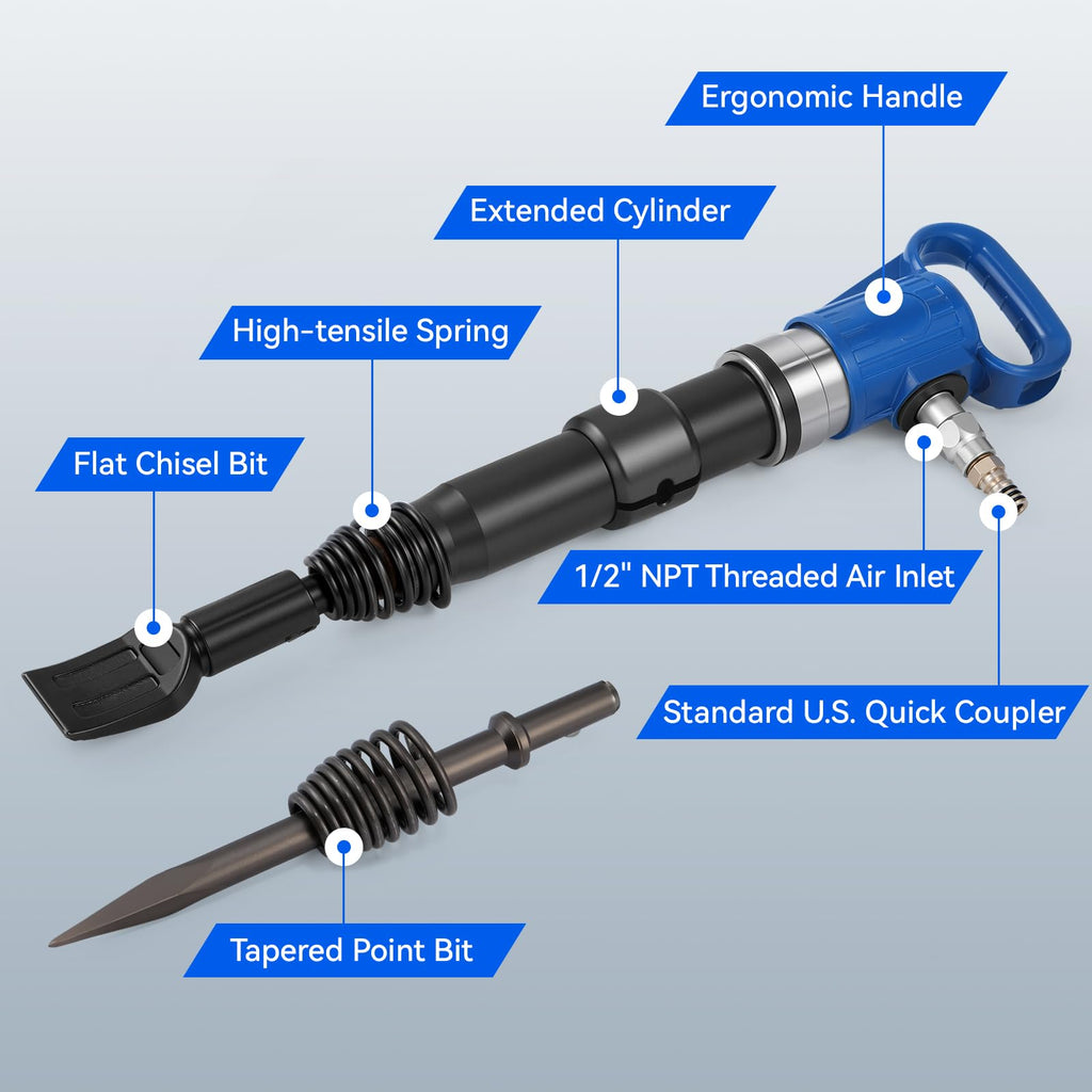Pneumatic Hammer Shovel, 2 Heavy-Duty Air Chisels V745770