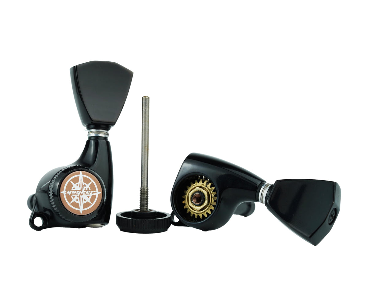 Locking Guitar Tuners 3L + 3R Black A912
