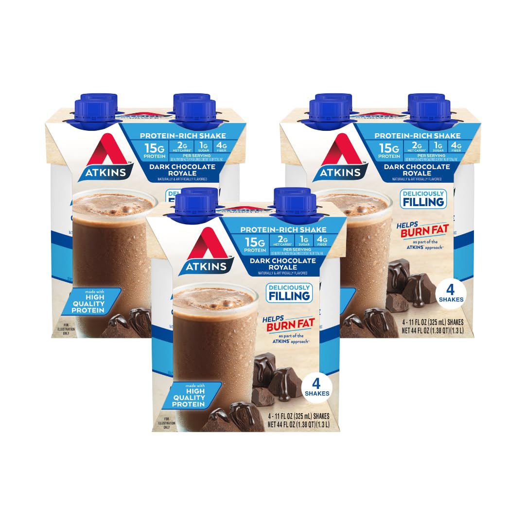Dark Chocolate Vanilla Protein Shake, 15g Protein, 12 Count H59864