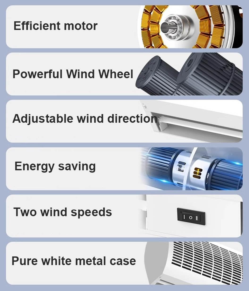 Over Door Air Curtain Fan with Remote Control 60cm Q566444