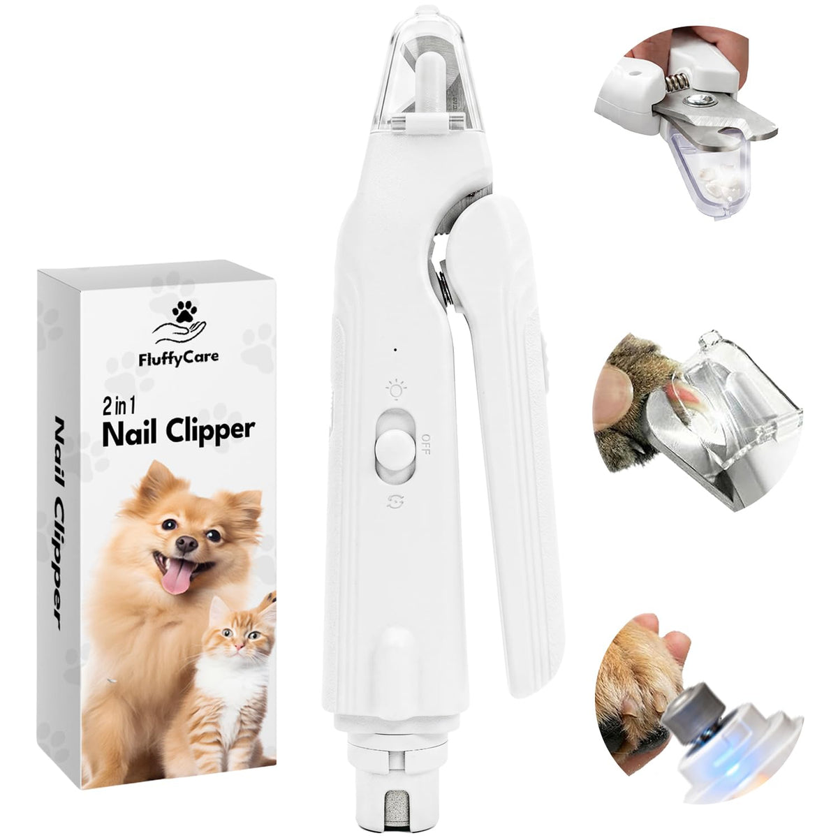 2-in-1 Dog & Cat Nail Clipper and Grinder with Light G19894