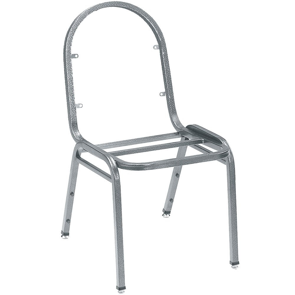 Vinyl-upholstered Dome Back Stack Chair with Steel Frame, 300-lb Weight Capacity Q419