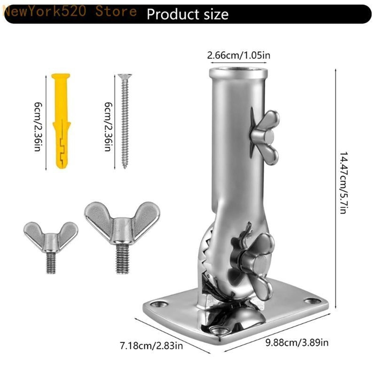 Heavy Duty Stainless Steel Adjustable Flag Pole Bracket T390