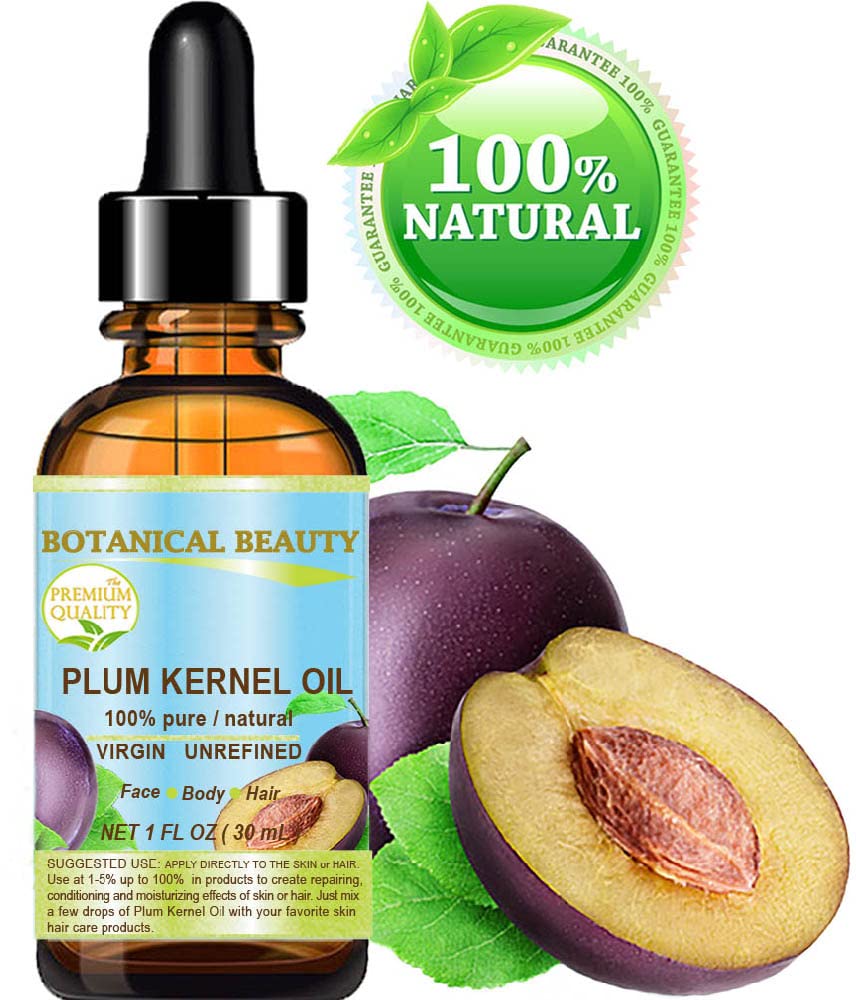 100% Pure Natural Virgin Unrefined Cold Pressed Plum Kernel Oil 1 oz M32214