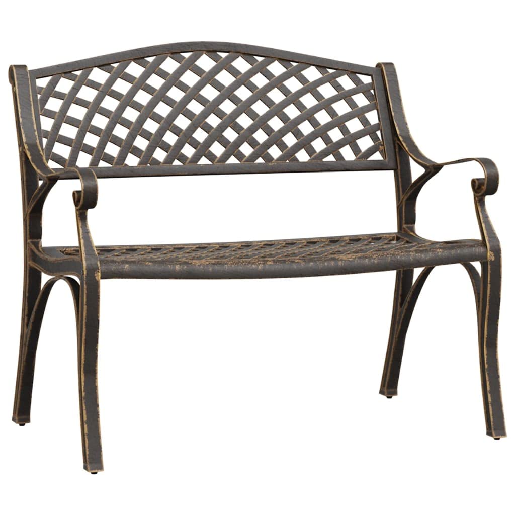 Bronze Cast Iron Garden Bench with Floral Design V832