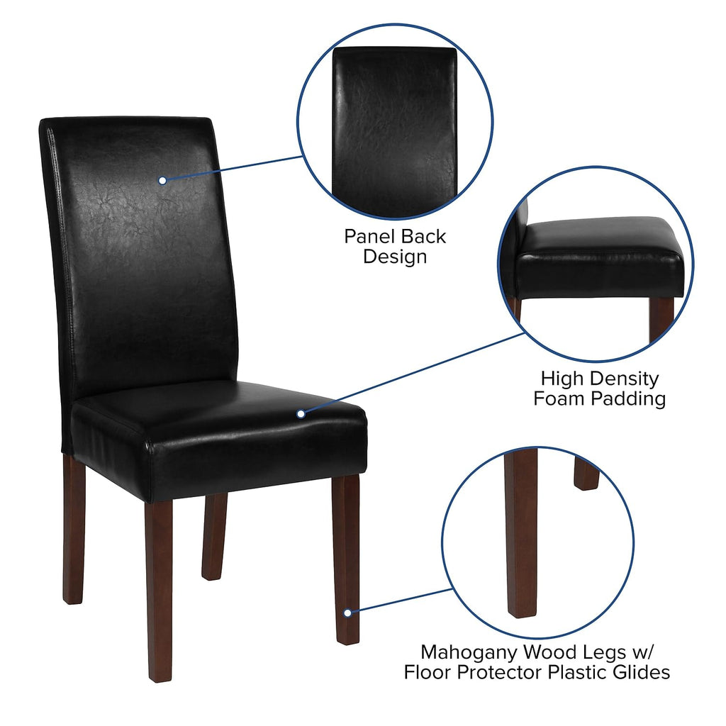Black LeatherSoft Parsons Dining Chair N922