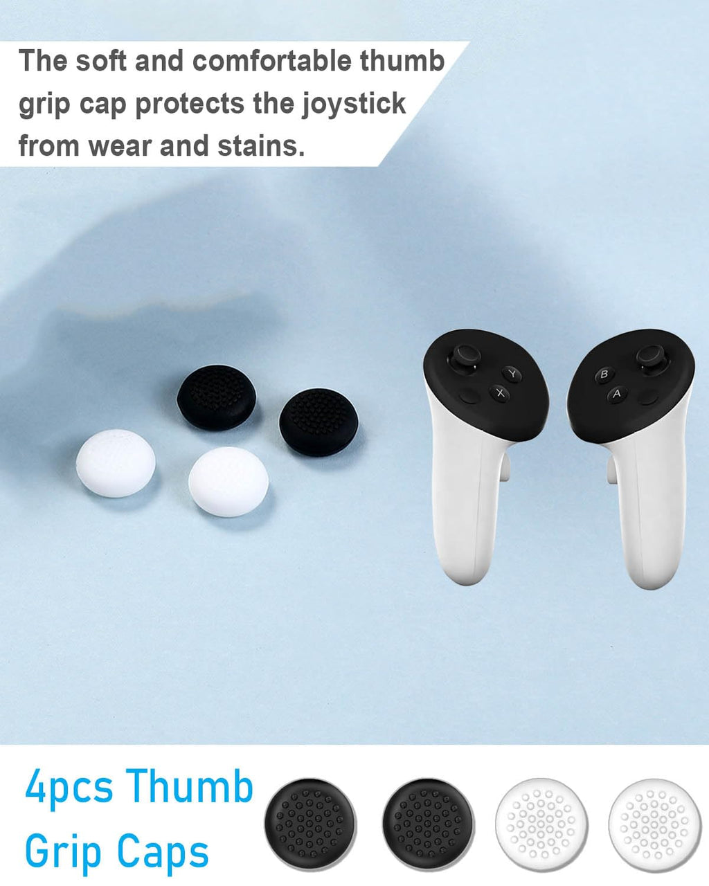 4 Pack Joystick Replacement Kit, Include 4 Joysticks, 4 Thumbstick Grips, T5 Screwdriver, Tweezer, Pry Tool G2956