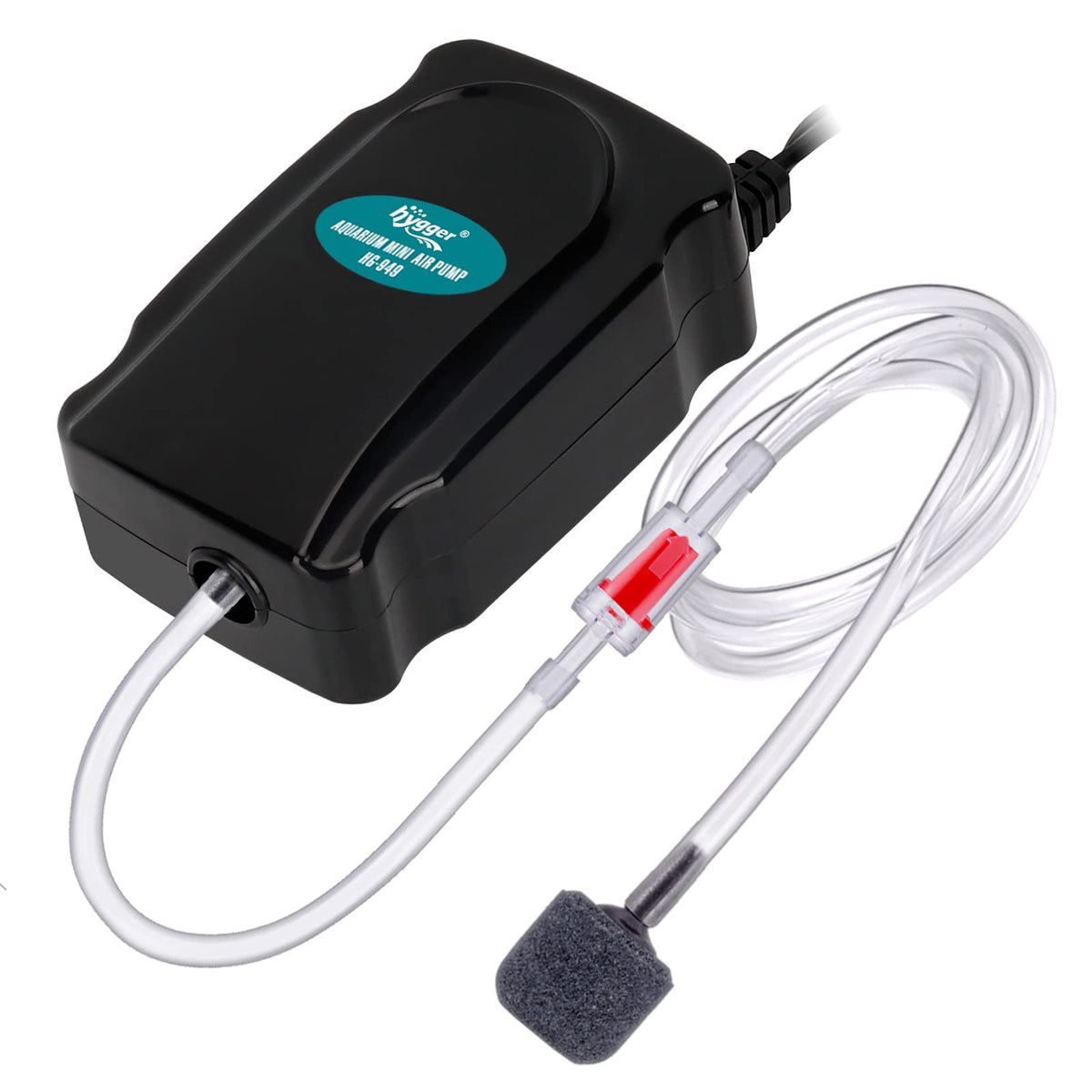 Mini Aquarium Air Pump Kit 1W for 2-20 Gallon Fish Tank with Air Tube T479