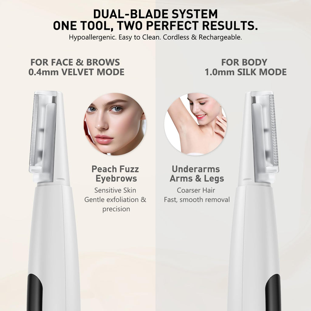 3 Speeds LED Electric Dermaplaning Tool with 12 Replaceable Blades R6295
