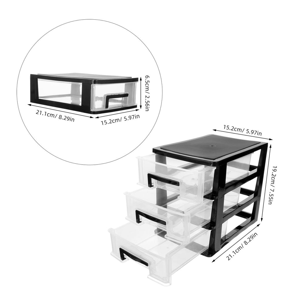3 Drawer Plastic Desk Organizer B835885