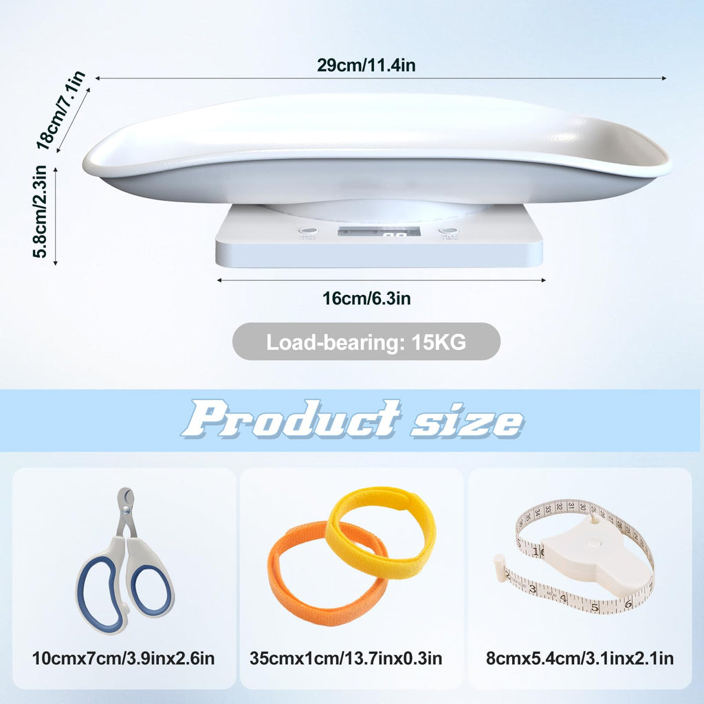 Digital Pet Scale for Small Animal, LED Display, Measures Up to 15kg, White R301
