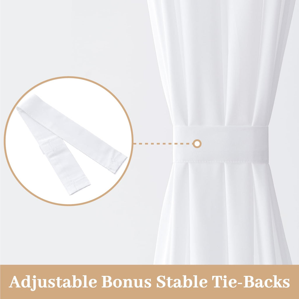 White Sidelight Curtains 2 Panels 26 x 72 inches E2837