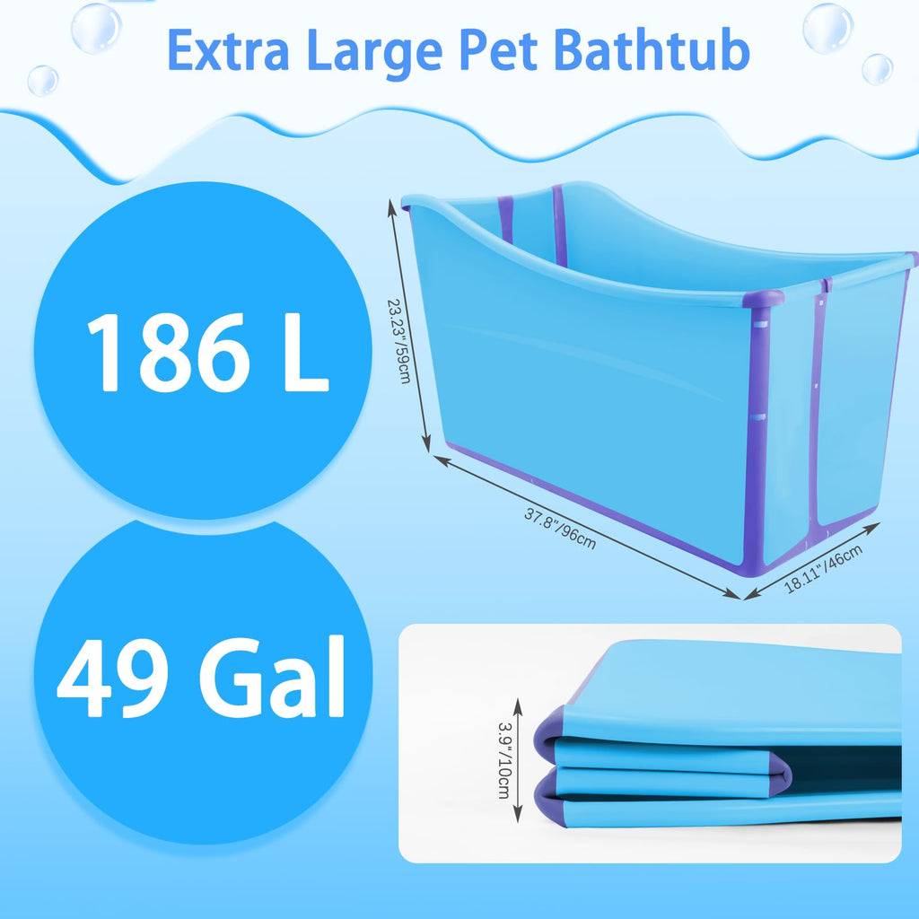 Collapsible Extra Large Dog Bathtub with Drainage Pipe K258591