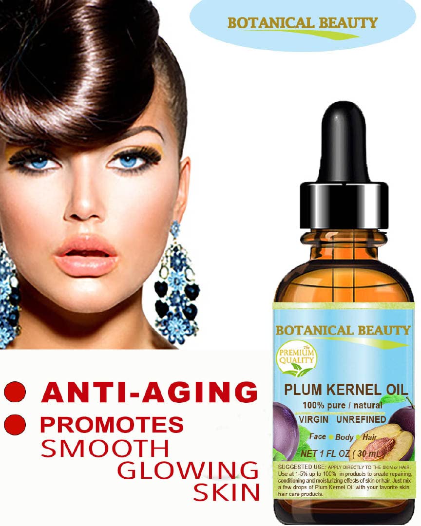 100% Pure Natural Virgin Unrefined Cold Pressed Plum Kernel Oil 1 oz M32214