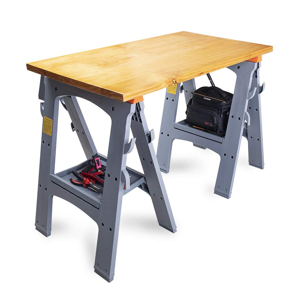 Rectangular Folding Sawhorse, 900 Pound Capacity, Set of 2 O107561