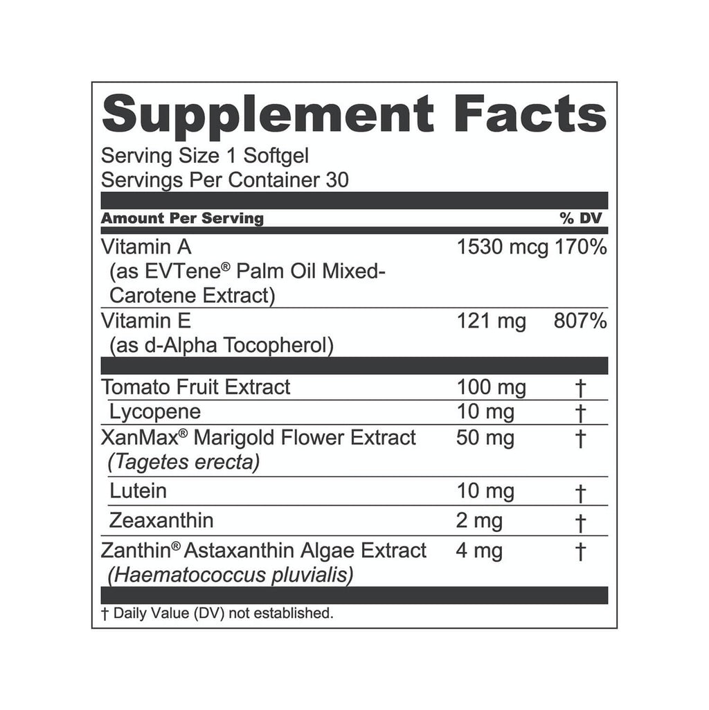 Eye Vitamin Supplement with Lutein & Zeaxanthin 30 Softgels C65570