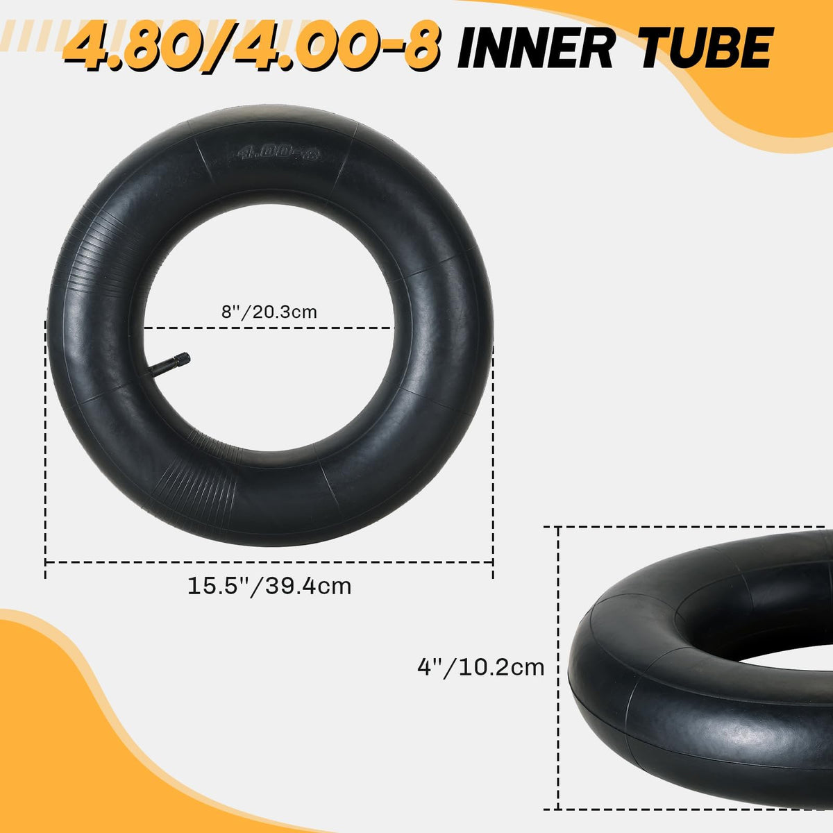 2 Pack 4.80/4.00-8 Inner Tube with TR-13 Straight Valve Stem G616428