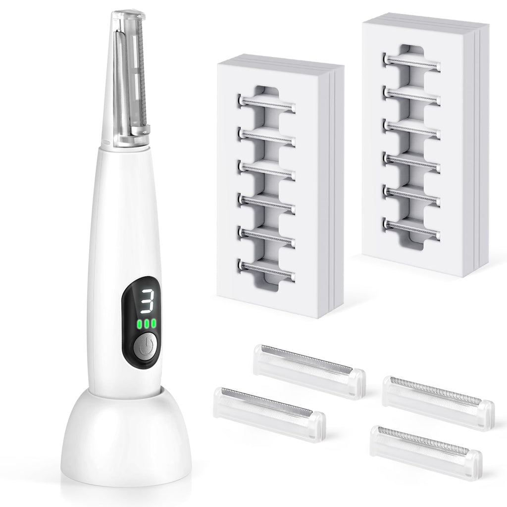 3 Speeds LED Electric Dermaplaning Tool with 12 Replaceable Blades R6295