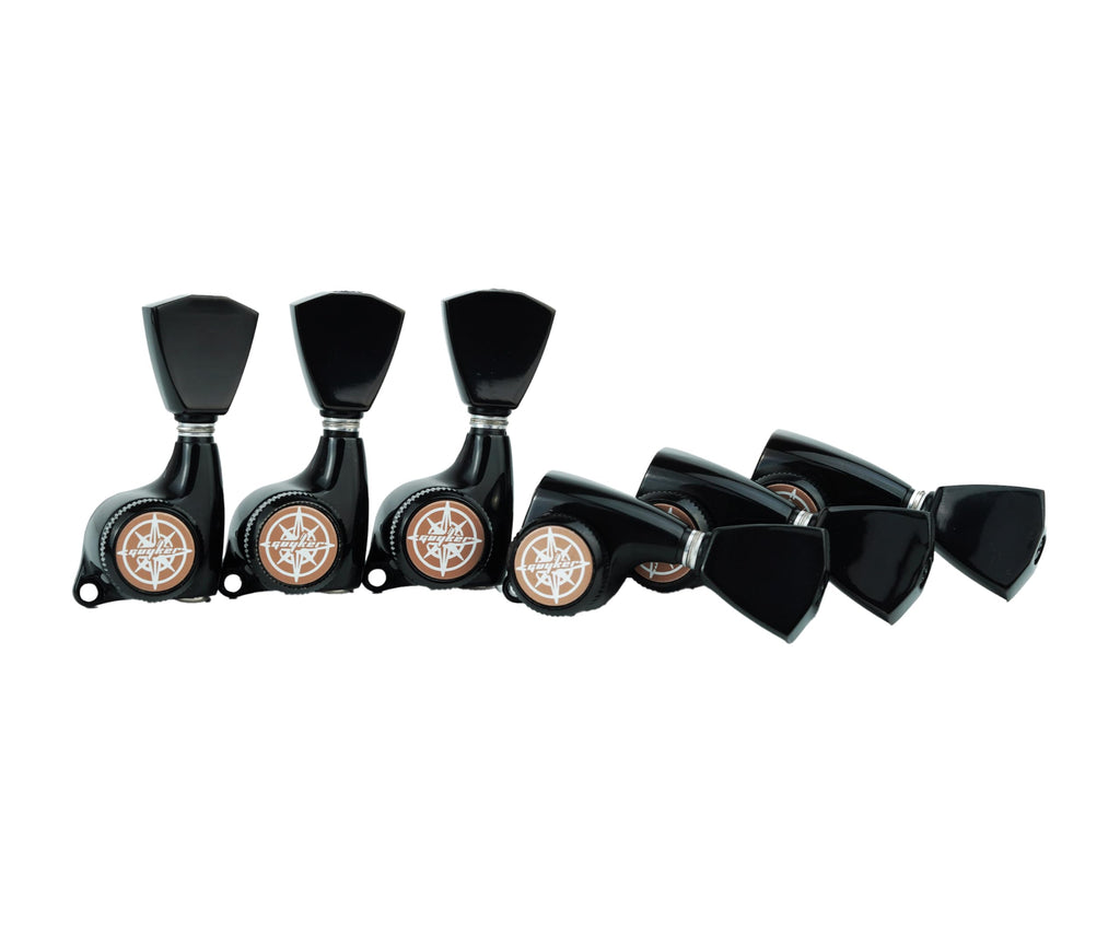 Locking Guitar Tuners 3L + 3R Black A912