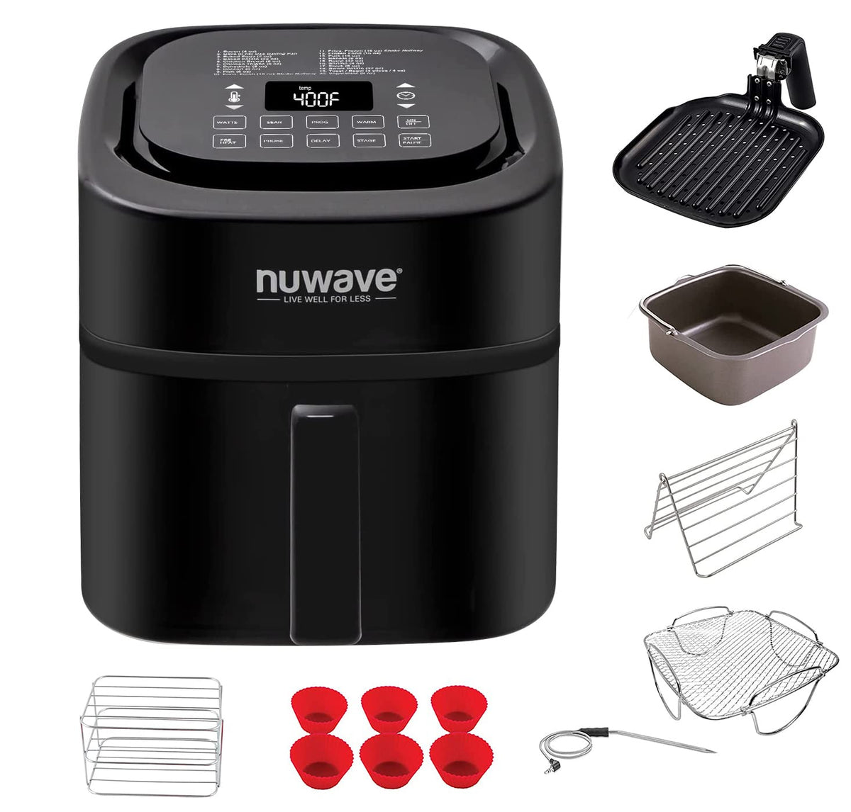 6-Quart Digital Air Fryer with Probe S8337
