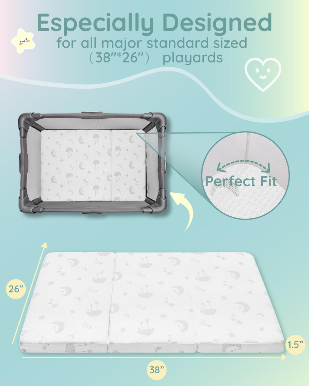 Pack and Play Mattress 38"x26"x1.5" H552