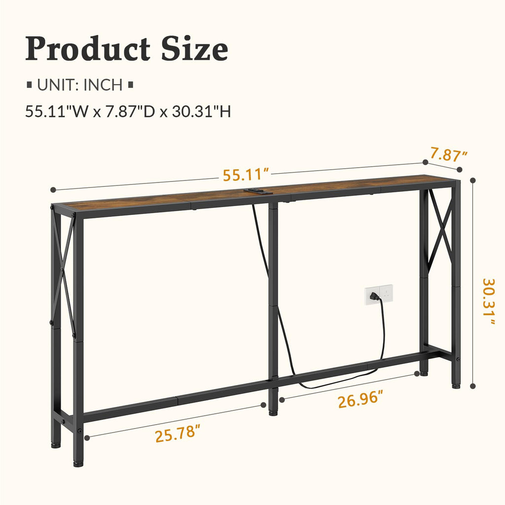 Narrow Console Table with Socket T843527