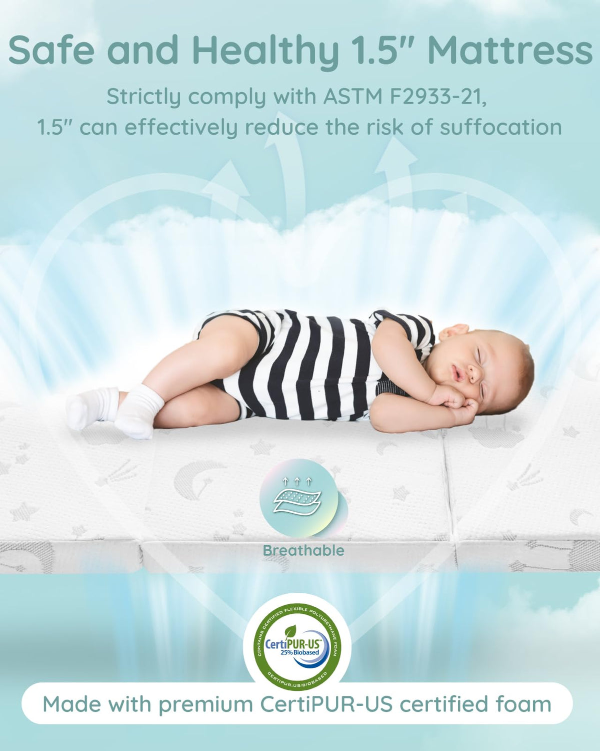 Pack and Play Mattress 38"x26"x1.5" H552