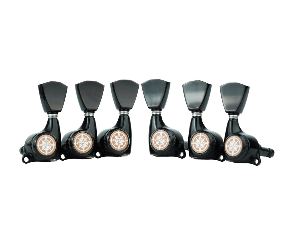 Locking Guitar Tuners 3L + 3R Black A912