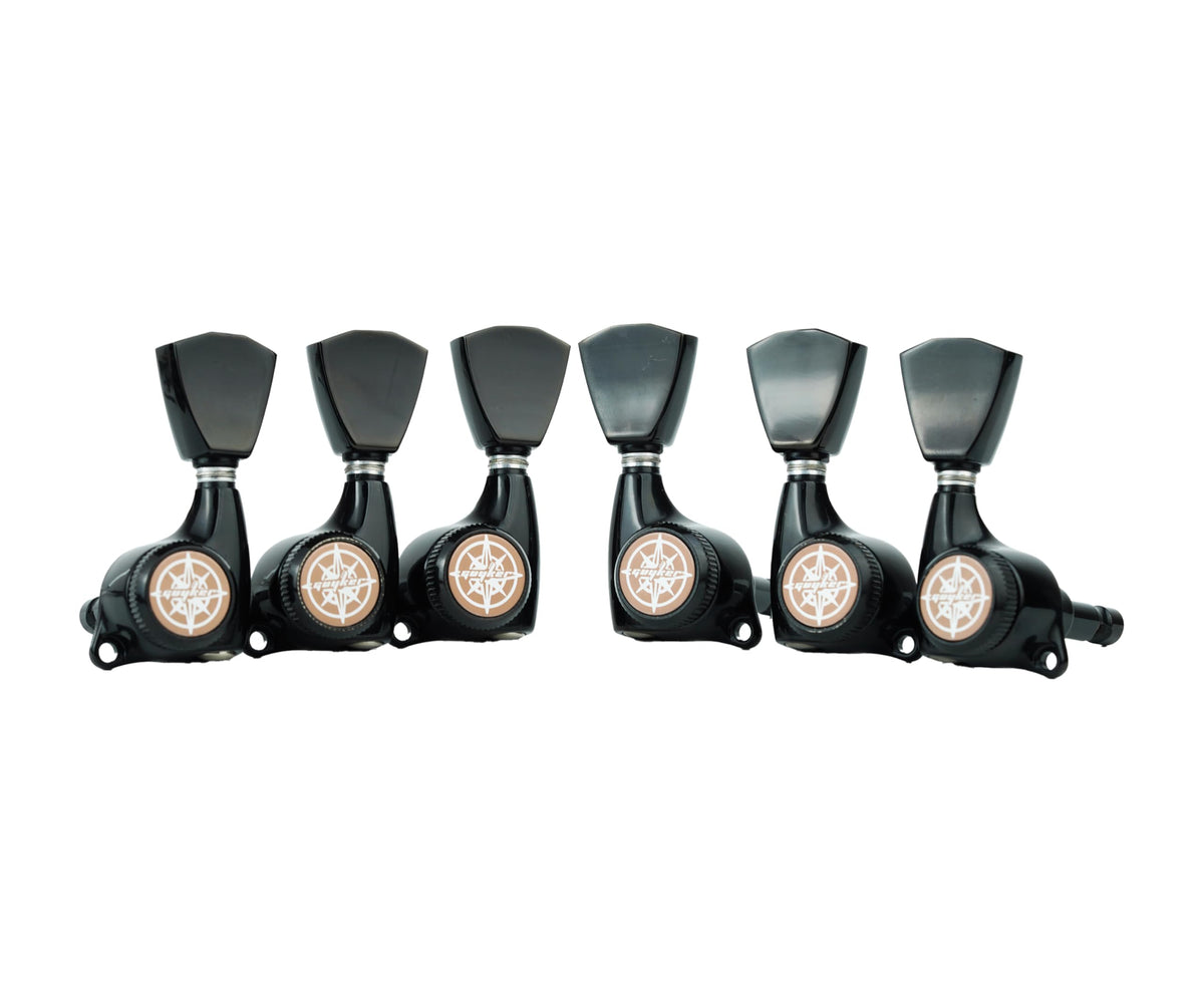 Locking Guitar Tuners 3L + 3R Black A912