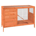 Solid Pine Wood 2 Tier Rabbit Hutch with Ramp B32830