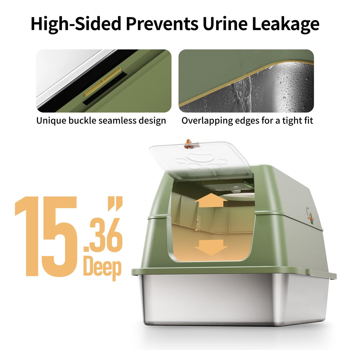 XL Enclosed Stainless Steel Cat Litter Box A104
