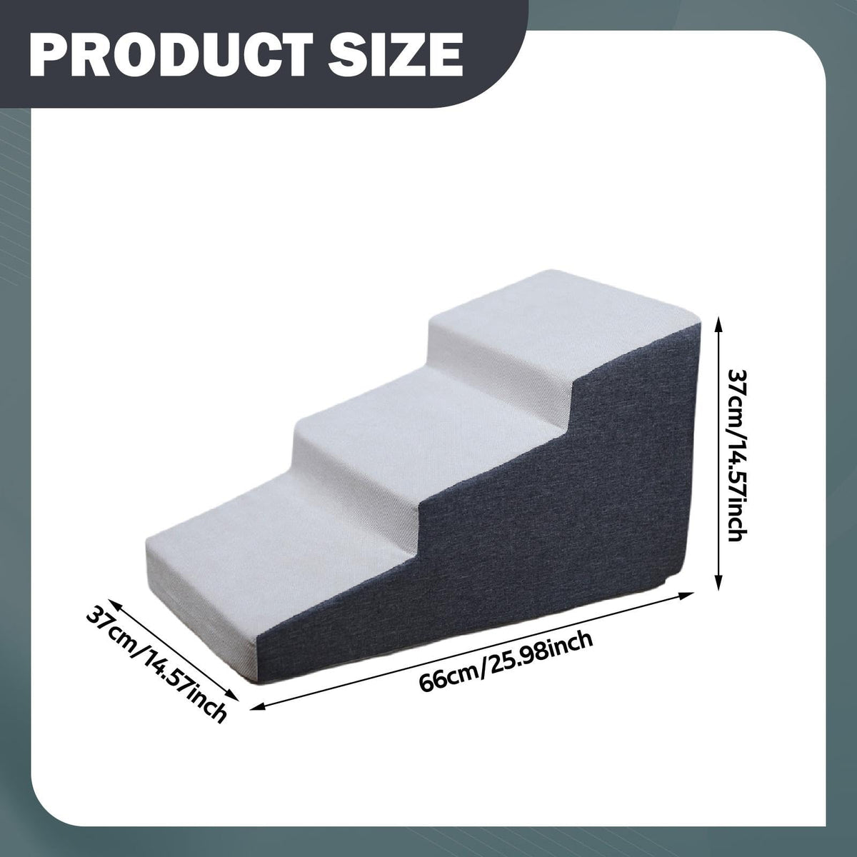 3 Step Dog Stairs Non-Slip Dark Gray R86030