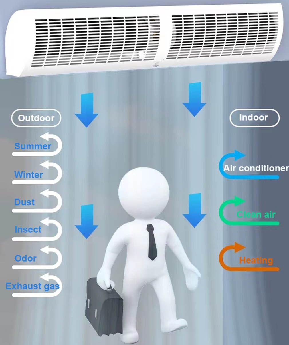Over Door Air Curtain Fan with Remote Control 60cm Q566444