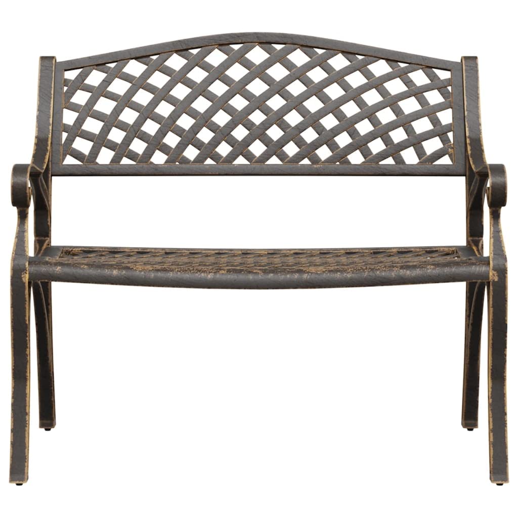 Bronze Cast Iron Garden Bench with Floral Design V832