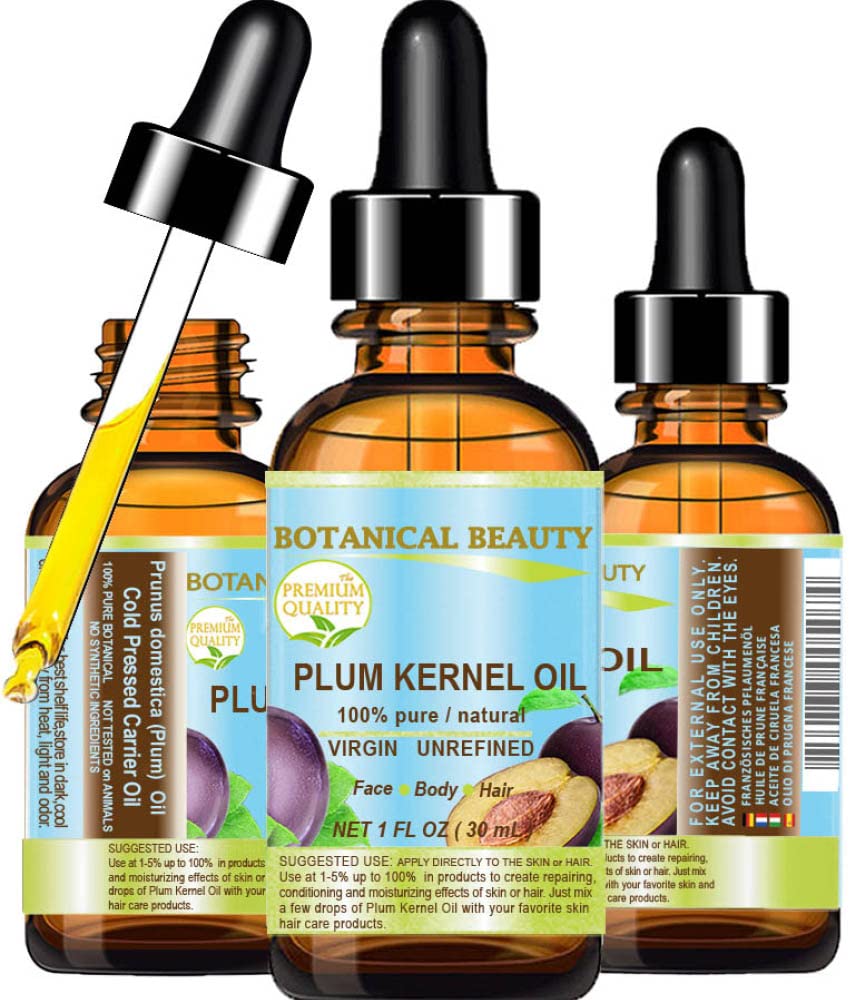 100% Pure Natural Virgin Unrefined Cold Pressed Plum Kernel Oil 1 oz M32214