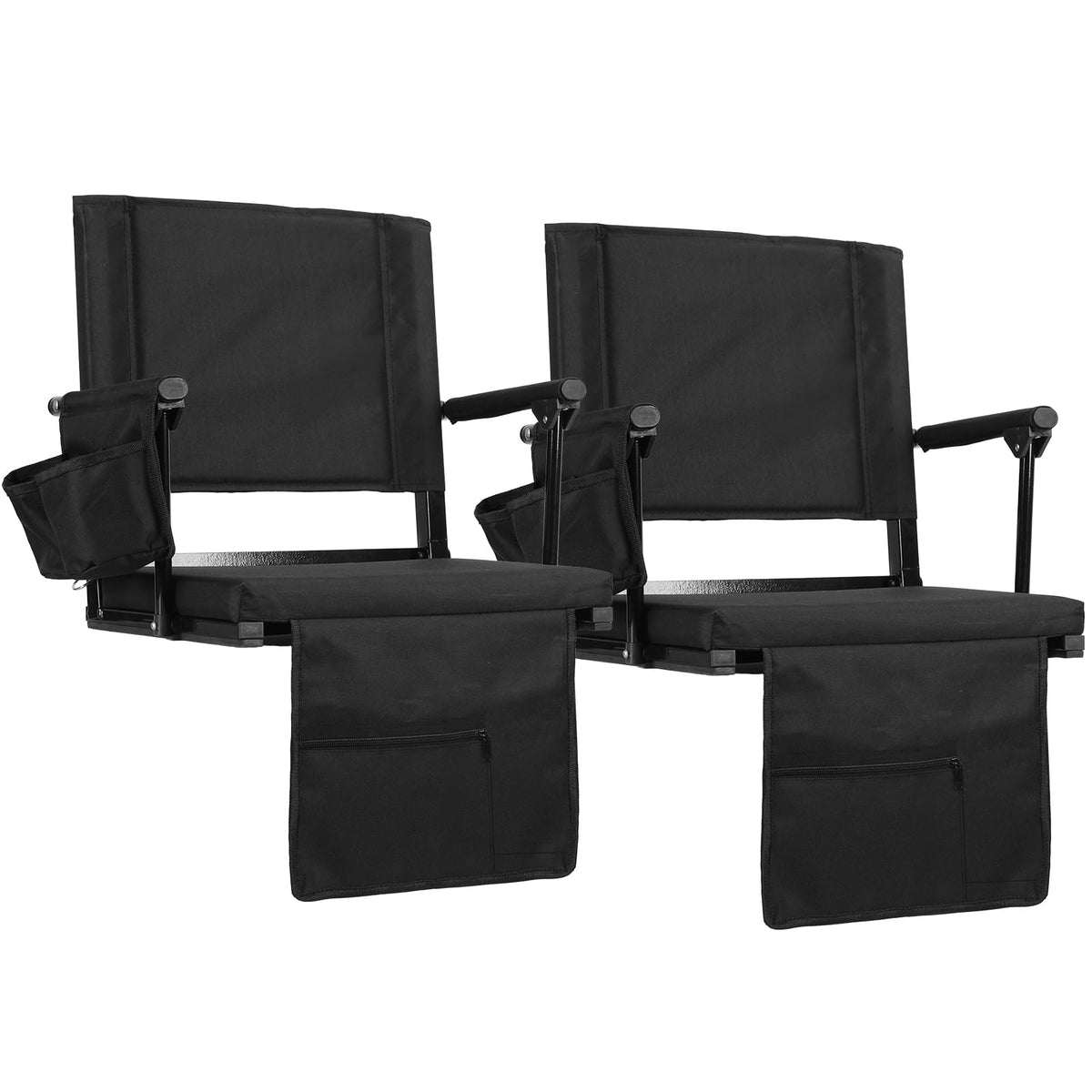 2 Pcs Folding Stadium Seat with Cup Holder G249208