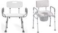Shower Chair with Arms and Back and Bedside Commode with Padded Seat and Backrest A233