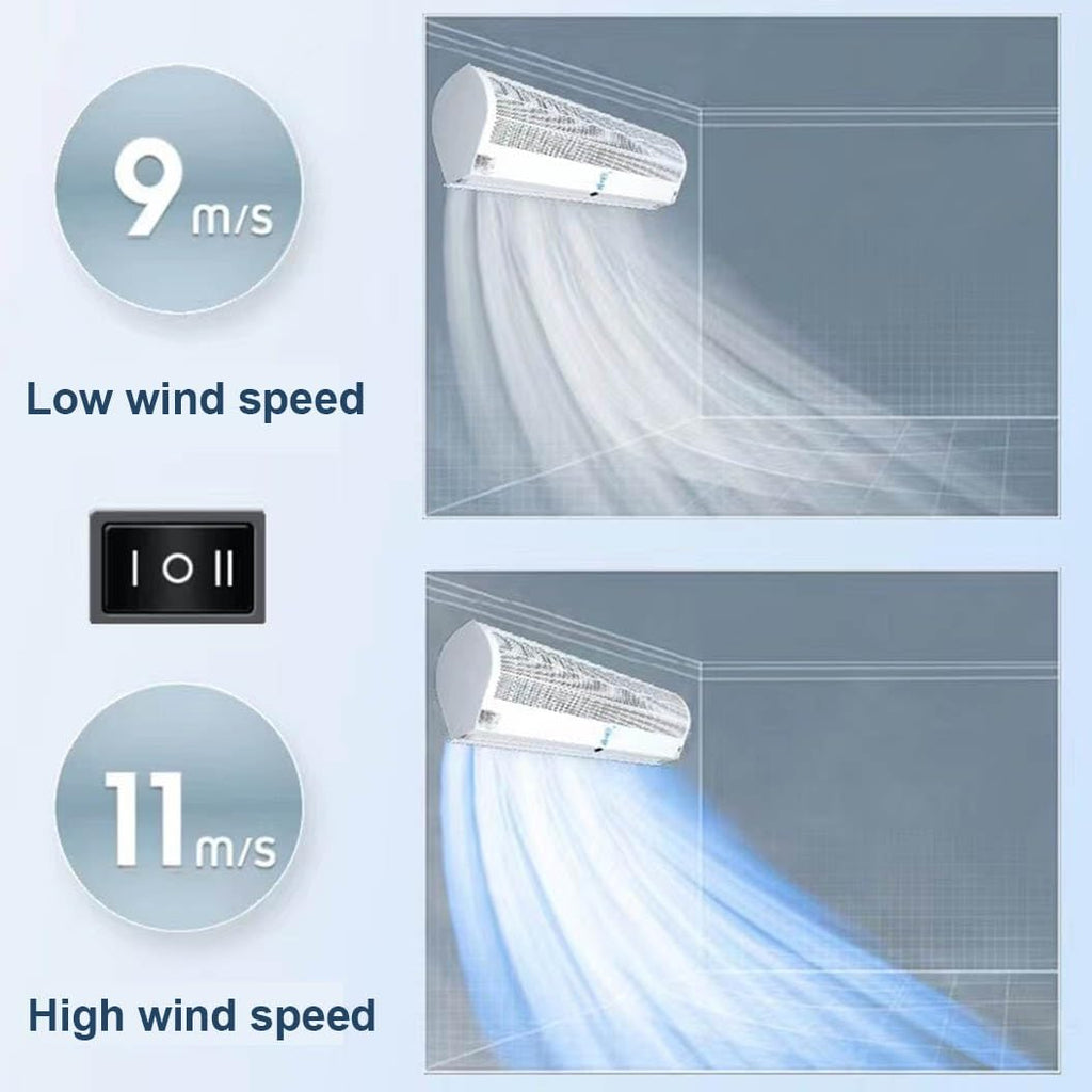Over Door Air Curtain Fan with Remote Control 60cm Q566444