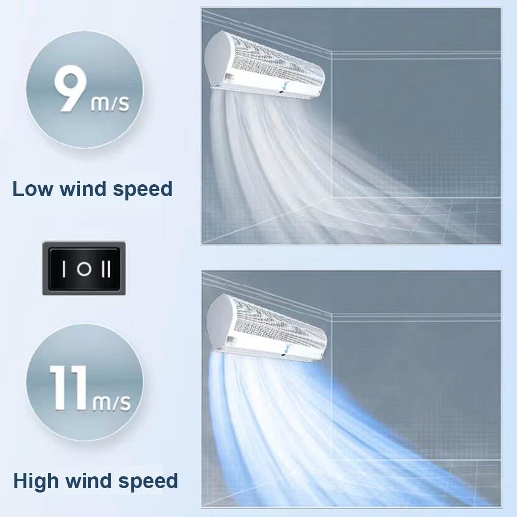 Over Door Air Curtain Fan with Remote Control 60cm Q566444