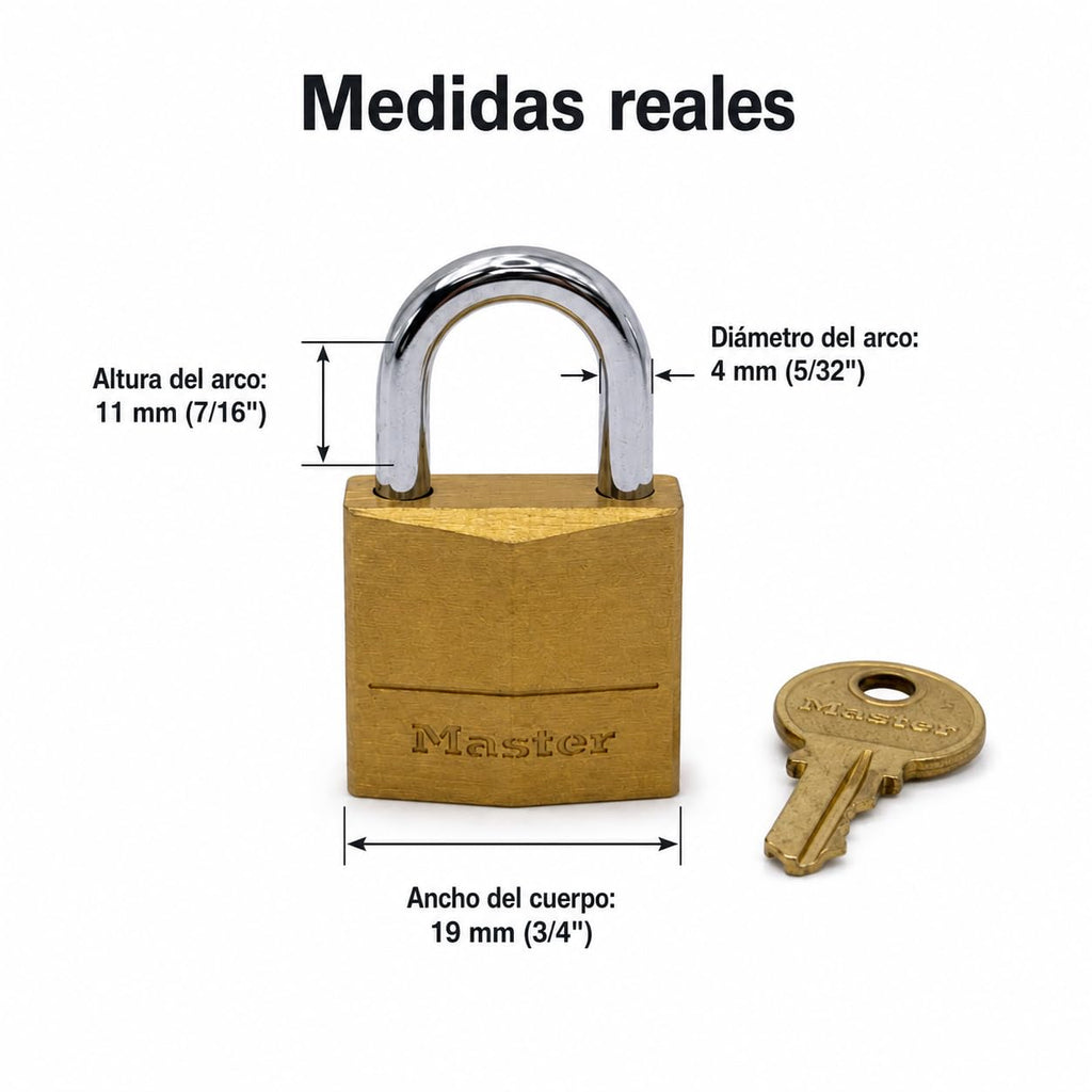 Solid Brass Padlock, 3/4 in. Wide O262211